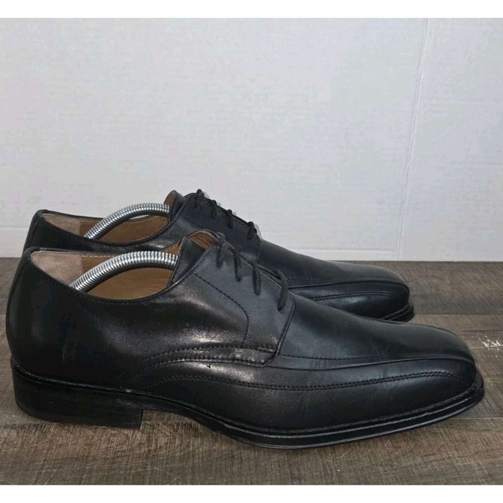 Johnston & Murphy Mens Black Leather Dress Shoes 20-6461 Size 10 M Square Toe